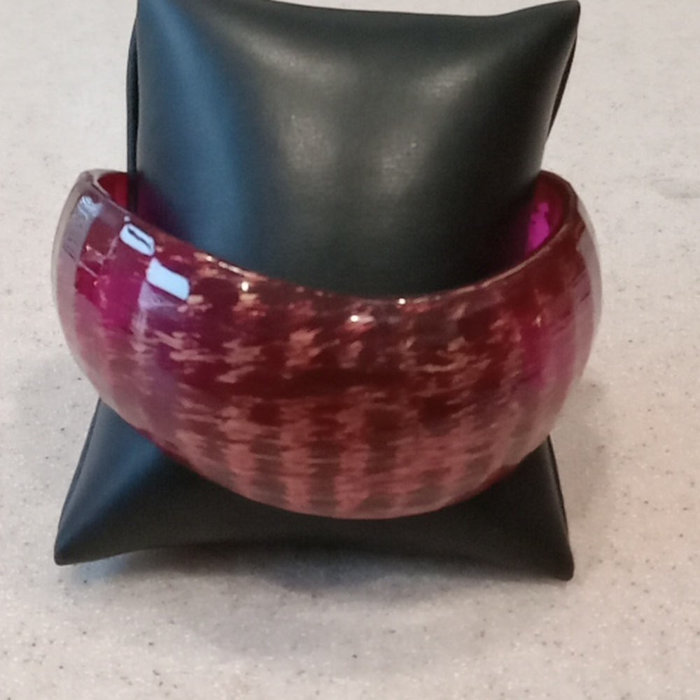 Pink Wide Bangle Bracelet
